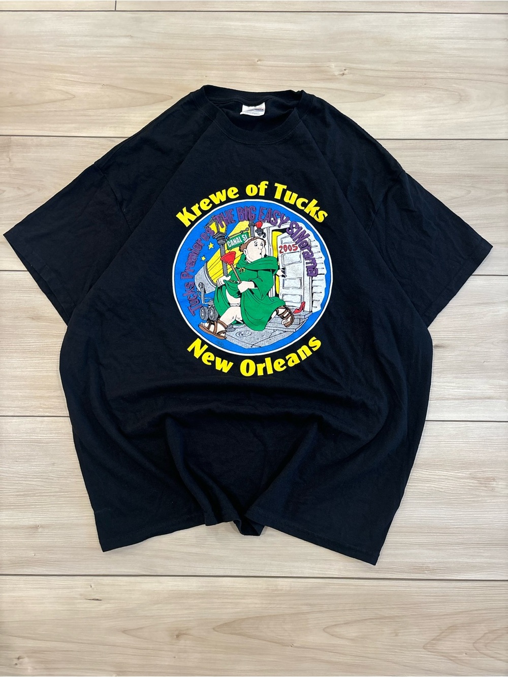 Hanes Heavyweight Vintage Mardi Gras Krewe of Tucks New Orleans Men Graphic Tee